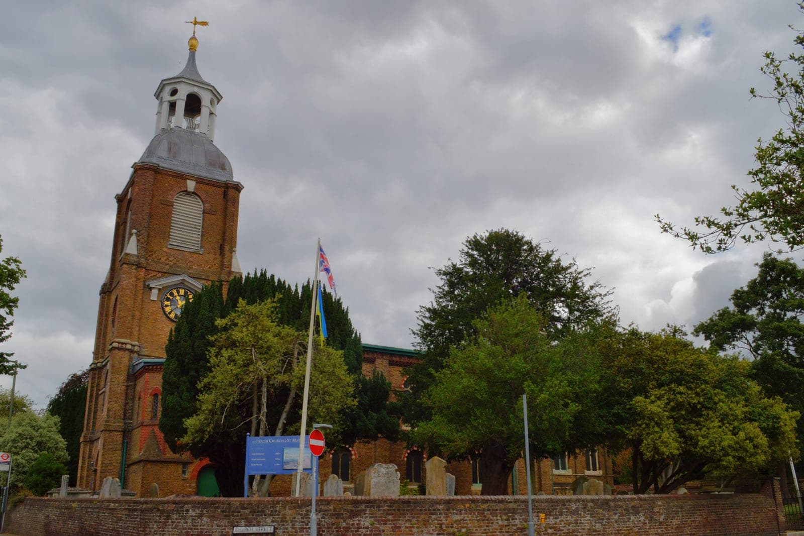 St Mary's Church, Sunbury, from the Thames, Surrey